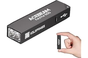 ‎ACEBEAM ACEBEAM Keylite 500 Extrem Hell LED Schlüsselanhänger Taschenlampe, Aufladbar, ultrakompakte flache Taschenlampen mit Dual-LEDs, 6 Modi, kleine MINI Taschenlampe für Notfälle, Zuhause(Schwarz)