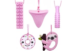 RUIOMII Silikonowy, sensoryczny naszyjnik do żucia dla autystycznego ADHD, silnik jamy ustnej, dzieci, dorosłych, 5 szt