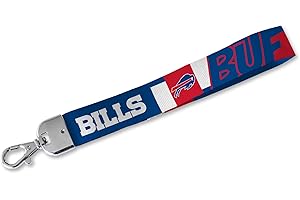 Rico Industries NFL Football Buffalo Bills Handgelenk-Schlüsselband, niedlicher Handgelenkriemen, Schlüsselanhängerhalter für Frauen und Männer, Autoschlüssel, Ausweise, Karten, Geldbörse, Telefon,