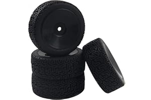 HIRCQOO RC 12mm Hex Hub Wheel Rims & Rubber Tires Compatible with HSP Tamiya HPI Kyosho 1/10 On-Road Touring Car WLtoys 1/14 144001 Traxxas 1/16 Slash RC 1/18 A959B Buggy (Black)