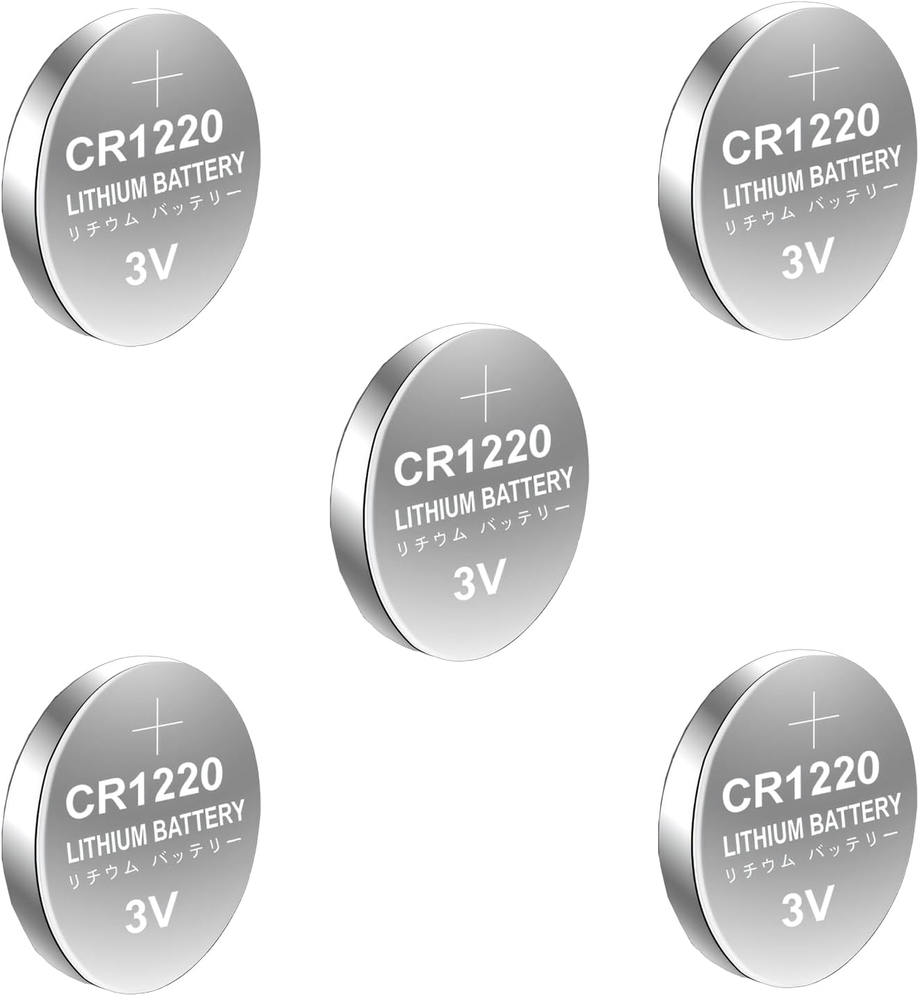 NONGYU Pilas de botón de litio CR1220 de 3 V para relojes, calculadoras, mandos a distancia, batería de botón para calculadora, 5/10 unidades