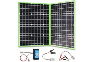XINPUGUANG Panel Solar Plegable Portátil 100W 20V Cargador Solar Plegable Fijable Monocristalino para cargar 12V Batería,para Acampadas al Aire Libre,Autocaravanas (100W Green)