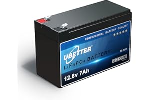 UBETTER 12V 7AH LiFePO4 Batteria litio Ricaricabile da 12V 7Ah con 7A BMS Batteria al litio a Ciclo Profondo Perfetta per Sistemi di Energia Solare, Monopattini per Bambini, Fish Finder