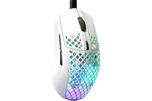 SteelSeries Aerox 3 - Souris gaming RGB perforée - Conception étanche ultralégère - Capteur optique TrueMove Core 8 500 DPI - Snow