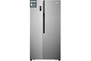 Gorenje NRS 918 EMX/Side by Side Kühl-Gefrierkombination /NoFrostPlus/Inverter-Kompressor /178,6 cm/185 l Gefrierteil/ 334 l Kühlteil/ 309 kWh Jahr, Edelstahl- Look , 91 cm Breite [Energieklasse E]