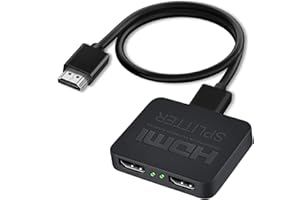Sfunpu HDMI Splitter 1 in 2 Out, HDMI Splitter 4K HDMI 3D Splitter for Dual Monitors，4K 3D 1080P HDMI Splitter, HDMI Splitter 1x2 for MacBook, Xbox, PS3/4, Roku Blu-Ray Player