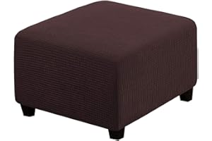 AQIGR Copri Pouf Quadrato Elasticizzato 80x80 Copri Ottomano Quadrato Copri Sgabello Copri Pouf poggiapiedi Quadrato Copri Sgabello Fodera per poggiapiedi (Color : M)