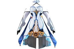 MENGXIN Anime Genshin Impact Lumine Cosplay Kostüm Damen Kleid Komplettes Set Outfits Halloween