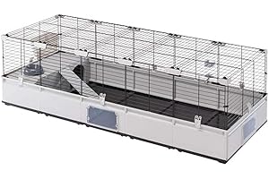 Ferplast Klatka dla królika, klatka dla świnki morskiej, MODULAR 4, wysuwana, duża klatka, dołączone akcesoria, łatwe do czyszczenia, 179 x 72 x wys. 56 cm