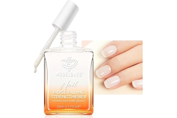 Modelones Vernis Durcisseur Ongle Extra Fort 8in1, Soin Ongles Abimes, Vernis Fortifiant Ongles, 15ml Empêche le Dédoublement de Ongle, Pousse Ongle Rapidement aux Plantes Nourrissantes- Blanc Laiteux
