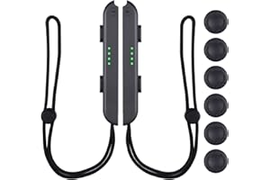 NICECRAFT 8 Pièces Dragonne pour Nintendo Switch Joycon avec 6 Capuchons de Poignée de Joystick, Bracelet de Contrôleur Élastique Réglable, Accessoires de Remplacement de Poignée pour Dragon Manette
