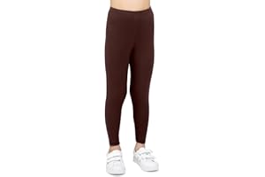 looksy Leggings per Ragazze Tessuto di Cotone Traspirante Lunghezza alla Caviglia Colori Classici Vivaci Tinta Unita Abbigliamento Sportivo per Bambini Taglie per la Danza Scolastica 3-13 Anni