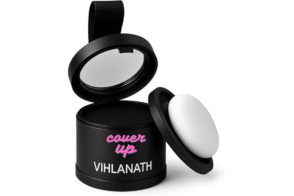 VIHLANATH Natural Hairline Powder, Hair Shading Sponge Pen, Shadow Powder Stick, Quick Root Touch-Up Eyebrow Stamp Root Cover Up Hairline Black Root Touchup 4gm For Women And Men (BLACK, 4G)