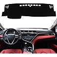 REMOCH for Toyota Camry Accessories 2024 2023 2022 2021 2020 2019 2018 Dash Cover Dashboard Cover Mat Custom Fit Center Console Cover Sunshield Protector Pad（Black Trim）
