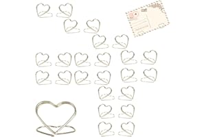ANYUANKW 24 Stück Tischkartenhalter Herz Gold Tischkarten Kartenhalter Fotohalter Platzkartenhalter Name Halter Sitzkartenhalter für Hochzeit Restaurant Party Büro