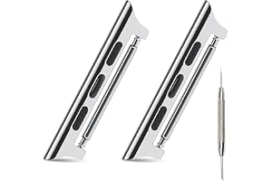 AISPORTS Kompatibel med Apple Watch-adapter 41 mm 40 mm 38 mm, Apple Watch-remkontakt länkfläns rostfritt stål adapter metall