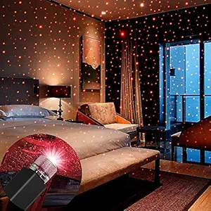 JCV INTERNATIONAL Roof Star Projector Lights, USB Portable Adjustable Flexible Interior Car Night Lamp Decorations with Romantic Galaxy Atmosphere fit Car, Ceiling, Bedroom, Party and More