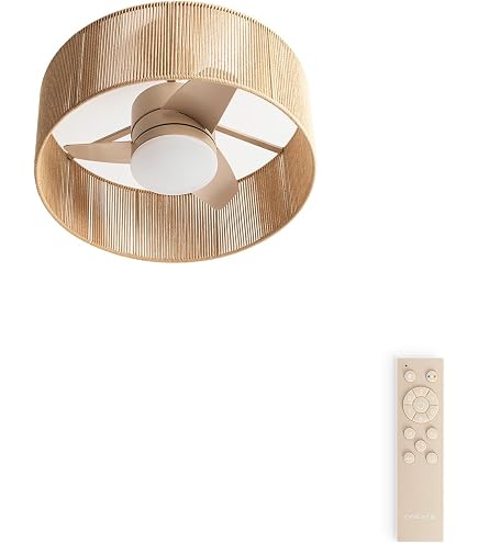 Ventilador Techo Con Luz LED - 55 Cm, Aspas Retráctiles, 6 Velocidades, Mando