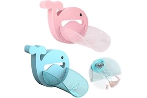 Runup 2 piezas Extensiones de Grifo para Niños, Accesorios de Grifo Baby Whale, Extensiones de Grifo PET, Extensiones de Grifo para Cocina, Baño y Lavabo