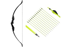 BIUBIUSOT 53" Takedown Recurve Bow and Arrow Set Adult 30/40LBS Archery Right Left Hand Archery Target Practice Outdoor Hunting 12pcs Mixed Carbon Arrow