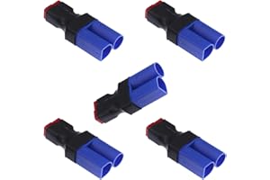 LinsyRC 5pcs Adaptateur de Connecteurs Femelle T Deans vers Connecteurs Mâle EC5 sans Fil pour Batterie LiPo RC FPV