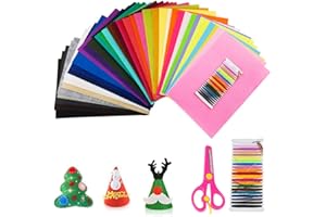 Tompig 40pcs Tissu en Feutre, SenPuSi Non Tissé Feuille Multi-Couleurs de Feutrine, Tissu de Feutre 20cm*30cm pour DIY Couture Patchwork Décorations de Noël Bricolage