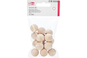 Efco – Bolas de Madera sin Tratar sin Agujero de un diámetro de 20 mm 15 pcs, marrón