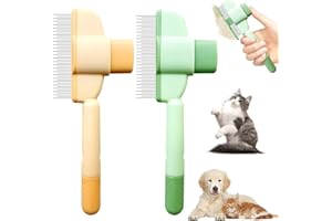 DTXYBC Peigne Autonettoyant pour Chat, Lot de 2 Brosse pour Chats et Brosse à Chien, Peigne Anti-poils pour Chats et Chien, avec Bouton de Déverrouillage, Adapté aux Poils Courts et Longs