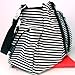 nappy diaper bag black/white stripe with FREE changing mat medium tote style waterproof
