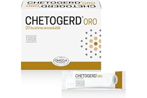 COLONIR Omega Pharma - Chetogerd Oro con Acido Ialuronico Favorisce il Controllo dell'Acidità Gastrica - 20 Bustine Orosolubili