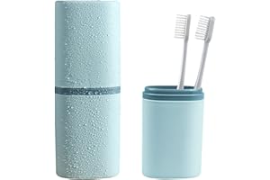 HEIGUDAN Travel Toothbrush Case Multipurpose Portable Toothbrush Holder Mouthwash Cup Storage Box 1PCS Family Camping Outdoor Dustproof Toothbrush and Toothpaste Tube Travel Accessories Toothbrush Box (blue)