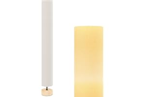 HOMCOM Lampadaire lampe sur pied de salon abat-jour en lin contemporain avec interrupteur à pied, 2 x douille E27, lampadaire salon, chambre à coucher, bureau, 120 cm, beige