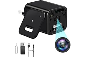 Nisanuki Mini Cámara Espía, Camara Oculta USB Cargador 1080P HD, Micro Camara Espia Camuflada Camara de Vigilancia Detección de Movimiento