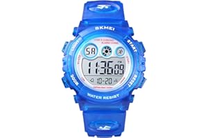 HMJIA Montre Enfant Garcon Fille pour 5-16 Ans, Montre Numérique Enfant étanche 5ATM avec Alarme/Date/Chronomètre/LED