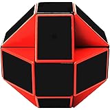 EASEHOME Serpent Magique Snake Puzzle Cube, Magic Speed Cube avec Autocollant de PVC pour Enfants et Adultes, Noir Rouge