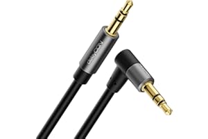 deleyCON 2m Kabel Audio Stereo AUX Jack 3,5 mm Kabel Jack Przewód Audio Wtyk Kątowy Metalowe Złącza Telefon Smartfon Tablet Słuchawki HiFi Odbiornik (Bardzo Cienki i Elastyczny)
