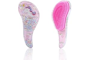 XIXKOLYU® Szczotka do Włosów dla Dziewczynek i Małych Dzieci - na Mokro, Suche, Kręcone, Gęste Włosy - Mały Rozmiar, Grzebień do Wszystkich Rodzajów Włosów (Fioletowa)