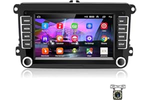 HODOZZY Android Autoradio pour VW Golf 5 Golf 6 Skoda Passat Polo Seat Tiguan, 7 Pouces Écran Tactile 2 DIN Radio Navigation GPS avec Bluetooth/Lien Miroir/FM/WiFi/SWC +CANBUS+Caméra de recul
