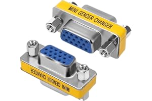 VMOJO VGA Coupler 2 Pack VGA SVGA Connector 15 Pin Female to Female Mini Gender Changer Adapter