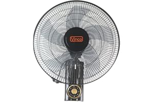 VINCO VENTILATORE PARETE IN ALLUMINIO 45W D 40 CM CON 5 PALE NERO (38687)