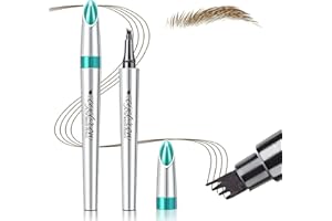 AUCANNIO Eyebrow Pencil, Eyebrows Pen with 4 Micro-Fork Tip, 3D Waterproof Microblading Liquid Brow Tattoo Tint Pencil, Long-Lasting Smudge-Resistant Natural Rapid for Makeup Beginners Light Brown