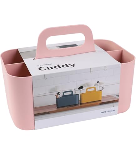 Aevcvok Stapelbare organizer, mandorganizer met handvat, multifunctionele kunststof mand, knutselmand, bureaumand, opslag voor pennen, badkamer, knutselspullen, naaigerei, make-up