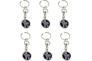 FABULOUZ 6 X Shopping Trolley Tokens |New Shape 12 Edge Sided |Trolley Token UK £1 Coin Pound| Keyring Clasp for Supermarket Locker Cart for her him party Filler Bags| (Shopping Trolly Design)