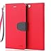 Price comparison product image iPhone 6S Leather Case,iPhone 6 Leather Case, IPHOX Premium Folio Leather Wallet Case with [Kickstand] [Card Slots] [Magnetic Closure] [Hand Strap] Flip Notebook Cover Case for iPhone 6/6S -Red/Blue