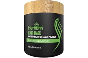 Herbishh Argan Hair Mask-Deep Conditioning & Hydration For Healthier Looking Hair for very Dry, Weak, Stressed Out Hair, No Sulphates, No Parabens (250)