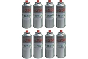 ALTIGASI 8 PEZZI - CARTUCCIA BOMBOLETTA GAS GPL 250 GR art. KCG250 IDEALE SALDATORE CANNELLO STUFETTA O FORNELLO BISTRO COMPATIBILE CAMPINGAZ BRUNNERI PRODOTTO FUNZIONANTI CON CARTUCCIA CP250 CAMPINGAZ