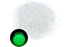 KLINNA Leuchtsand 10000 Stück – Bunte Fluoreszierende Steine, Leuchtende Kleiner Deko für Miniteich & Aquarium, leuchtsteine Garten Bastelideen(Weiß)