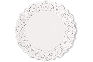 CAILIYA Rund Papierdeckchen, 100 Stücke Tortenspitze Papier Runde Spitze Papiermatten Tischsets, Kuchen Verpackung Pads für Hochzeiten, Geburtstagsfeier, Geschirrdekoration - 10.5 Zoll