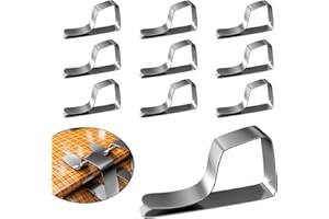 CTRUEE Table Cloth Clip, 10Pcs Tablecloth Clips for Outside Table, Table Cover Clamps Stainless Steel Table Cloth Cover Clamps Outdoor Table Clips Table Cloth Holders for Picnic BBQ Wedding Party