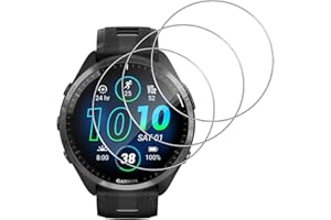 GEEMEE Pack of 3 Tempered Glass Screen Protectors for Garmin Forerunner 965, Waterproof Tempered Glass Film, 9H Hardness Screen Protector, HD, Anti-Scratch, Shatterproof, Bubble-Free Screen Protector